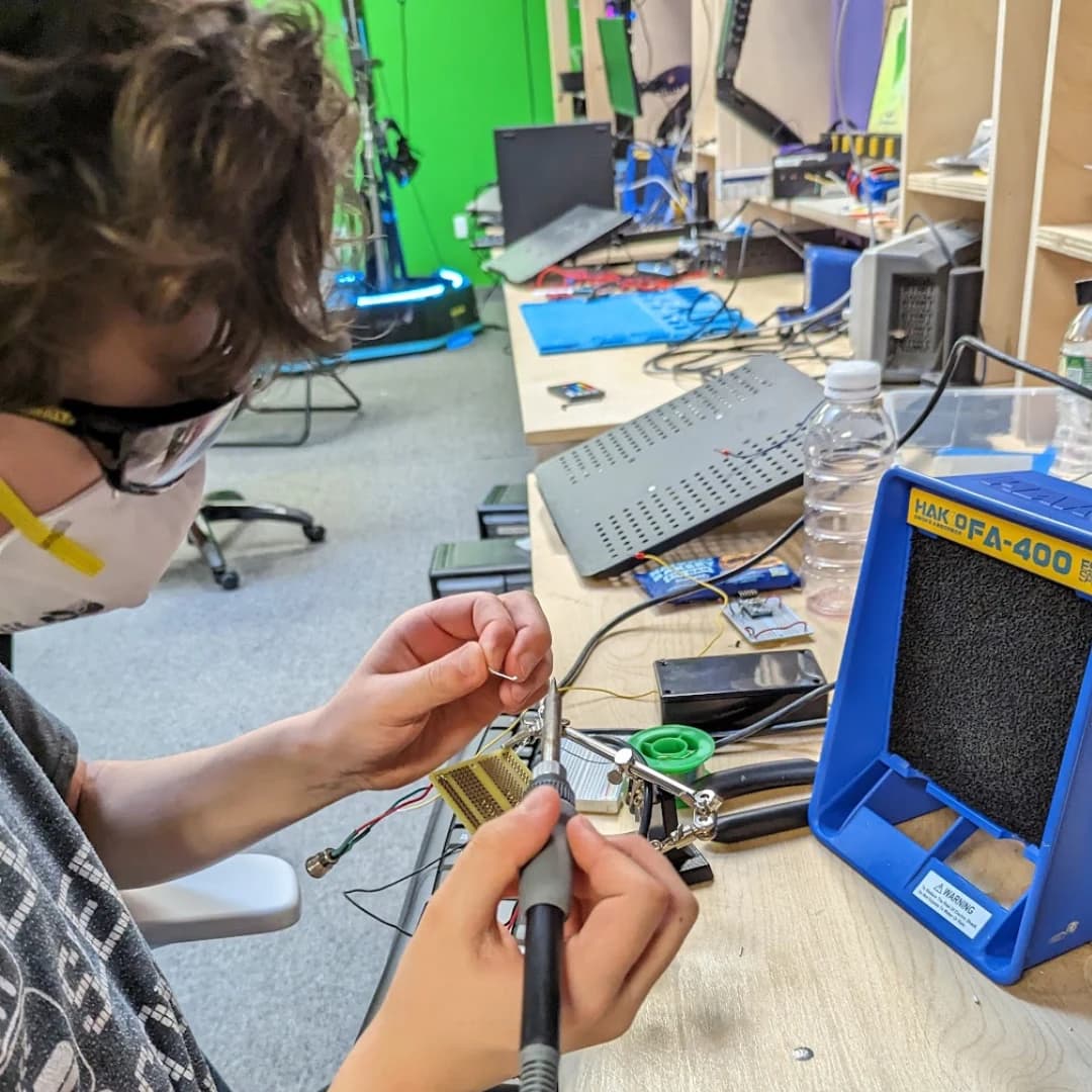 Hands-on electronics work at Guild Hall